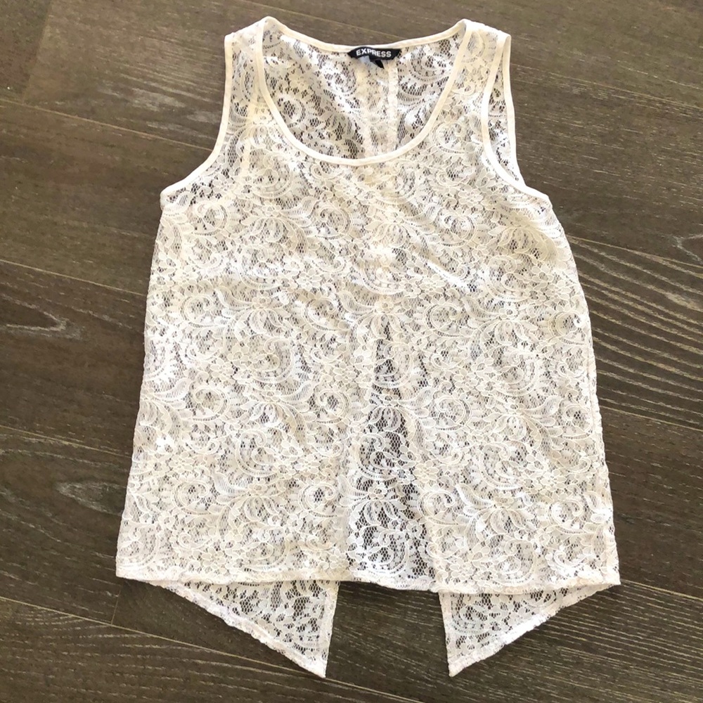 White Lace Express Sleeveless Top